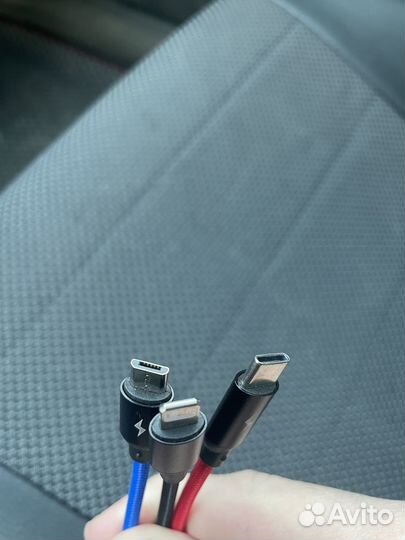 USB кабель Baseus 3 в 1 Type C Micro USB Lightning