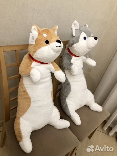 Мягкая игрушка собака сиба-ину подушка 80 см