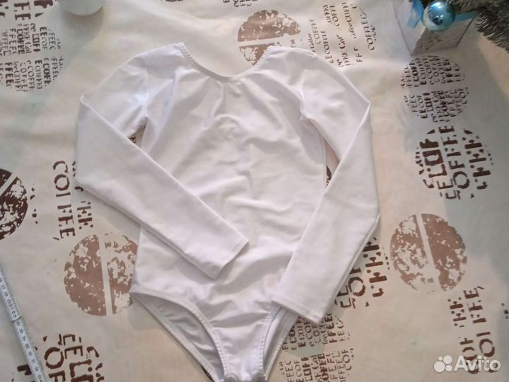 Купальник белый. для девочки гимнастический