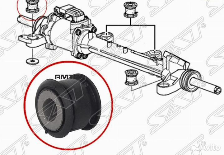 SAT ST-53685-TL0-G11B Сайлентблок рулевой рейки ho