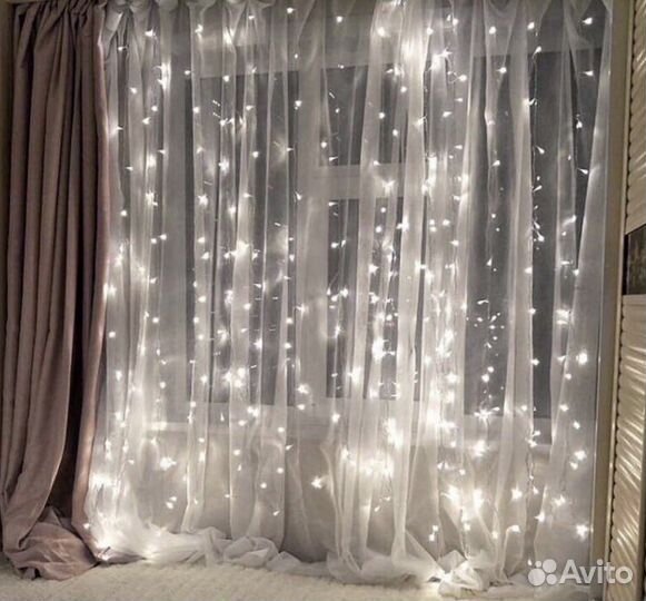 Гирлянда шторы 1,5х1,5, 1,8х1,8