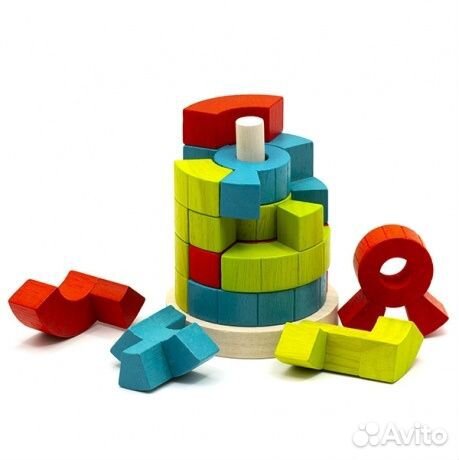 Логическая деревянная пирамидка