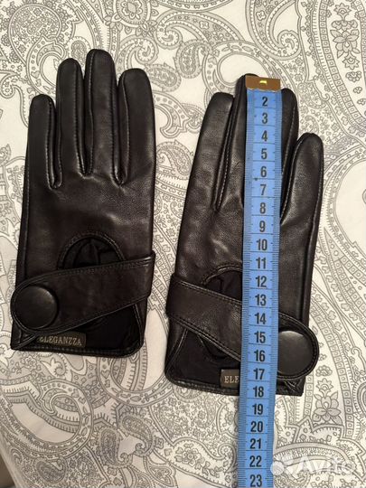 Перчатки женские кожаные черные