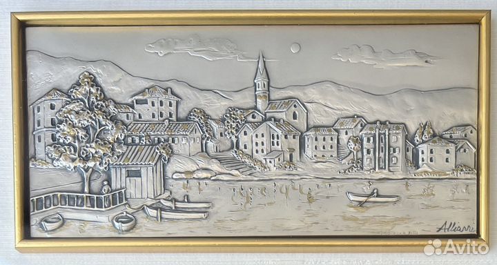 Панно, барельеф на серебре, Италия