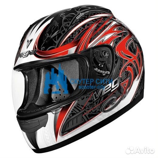 Шлем интеграл vega altura Slayer красный-черный гл