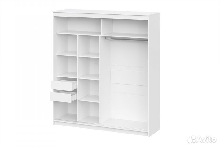 Шкаф купе белый с зеркалом