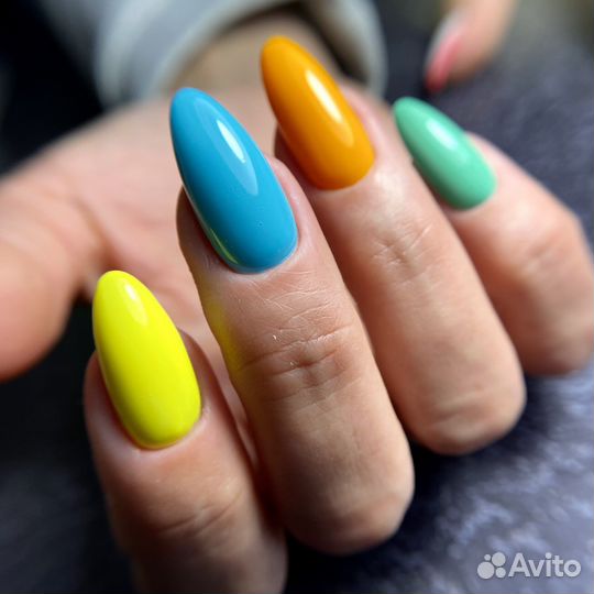 Маникюр гель лак + наращивание