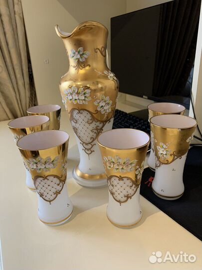 Графин с рюмками богемия