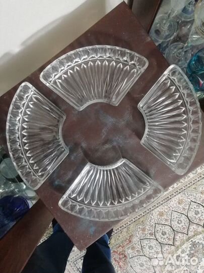 Хрустальная менажница СССР