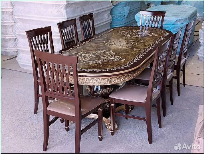 Стол обеденный овальный раздвижной