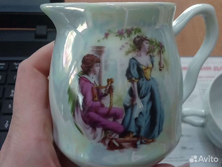 Сервиз чайный Дулево Белый лебедь Прогулка в усадь