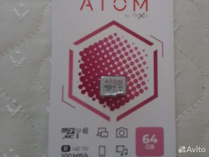 Карта памяти MicroSD 64gb atom