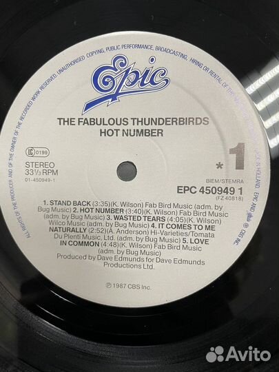THE fabulous thunderbirds HOT number 1987 винил