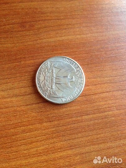 Монета Liberty Quarter Dollar 1993г (перевёртыш)