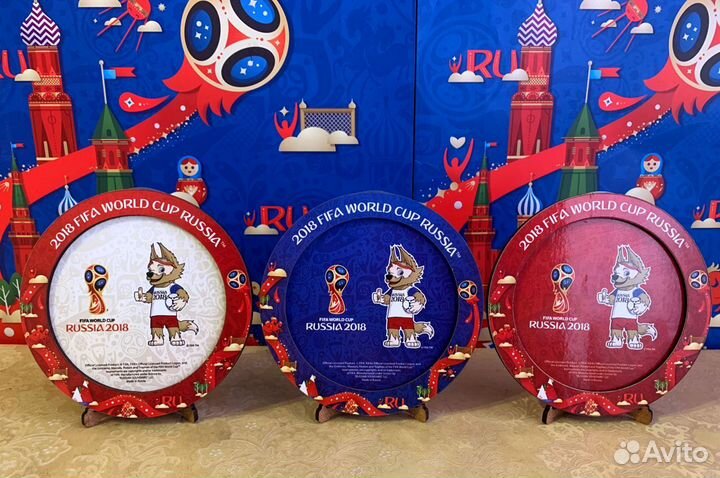 Набор 3 Сувенирные тарелочки Fifa. Чемпионат мира