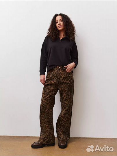 Джинсы леопард