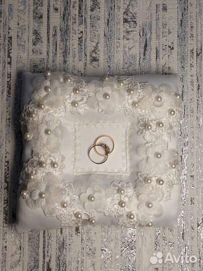 Подушка Свадебная для колец, в ассортименте, ручна