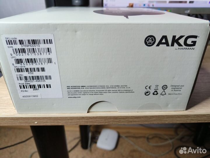 Мониторные наушники AKG K52 by Harman Новые Ориг