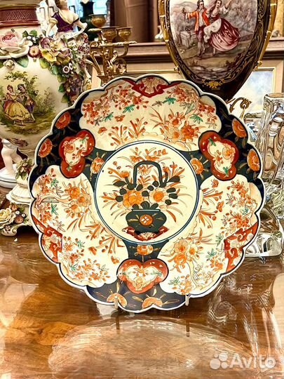 Антиквариат. Фарфоровая Тарелка/Блюдо. Япония