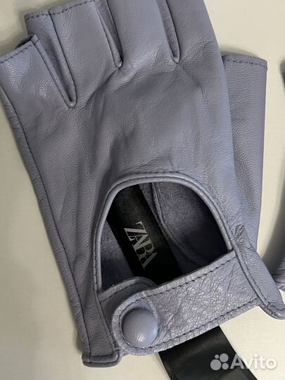 Перчатки zara натуральная кожа