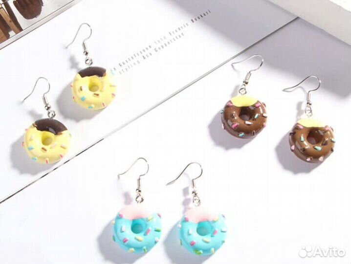 Серьги пончики