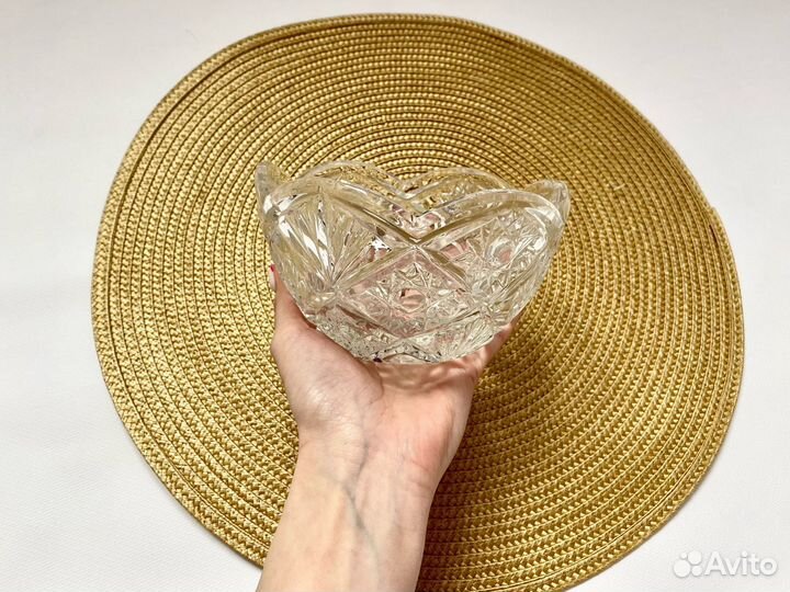 Хрустальная конфетница салатница СССР новая