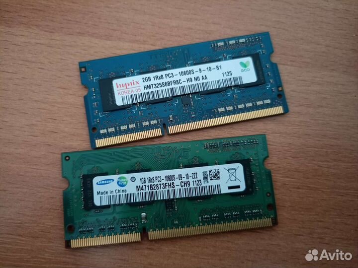 Оперативная память Samsung SO-dimm 1GB DDR3