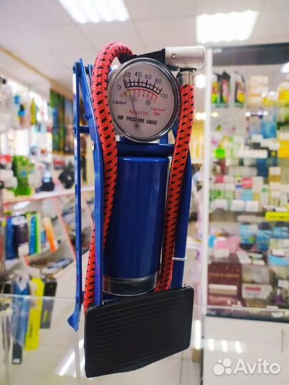 Насос ножной с манометром, 1 цилиндр