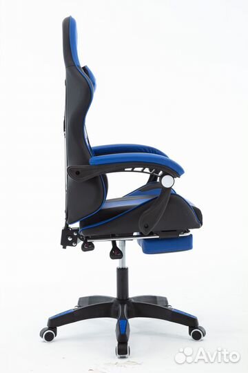 Игровое кресло черно-синее без подставки