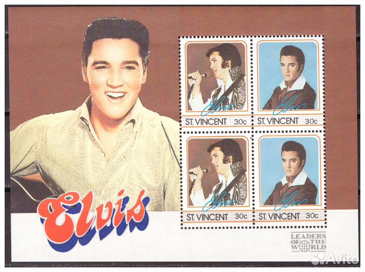 Элвис Пресли и Майкл Джексон на почтовых марках