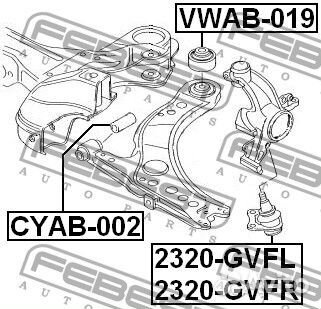 Сайлентблок задний переднего рычага vwab019
