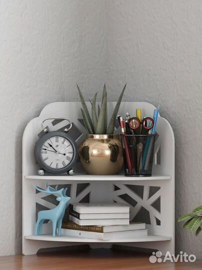 Полка угловая для кухни для косметики в ванну