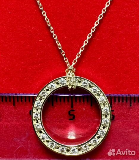 Крупный золотой кулон подвеска с бриллиантами