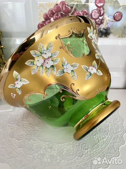 Ваза Богемия Д 24см Чехословакия. Высота 14см