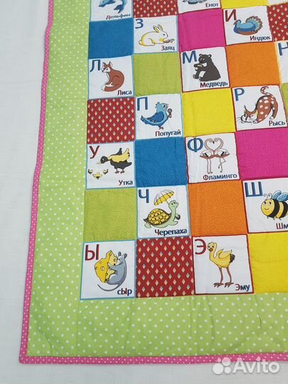 Детское одеяло новое лоскутное развивающий плед