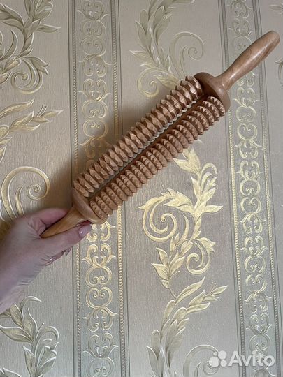 Массажер скалка для тела дерево