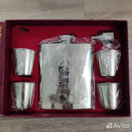 Подарочный набор фляжка 540 мл, 4 стопки, воронка