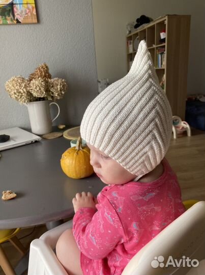 Шапочка эльф на 2-3 года хлопок