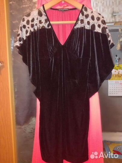 Бархатная туника с пайеткам