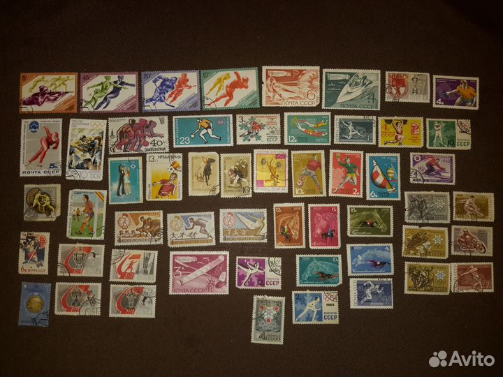 Почтовые марки. Космос. Самолёты. Спорт и др