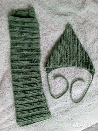 Шапка гномик и шарф для мальчика