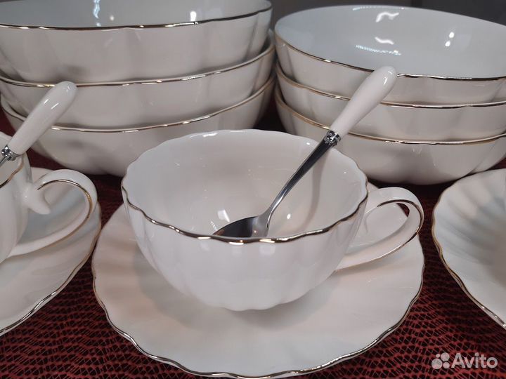 Чайные пары и салатники. Фарфор