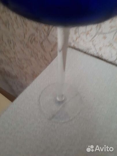 Ваза для фруктов на ножке цветное стекло СССР