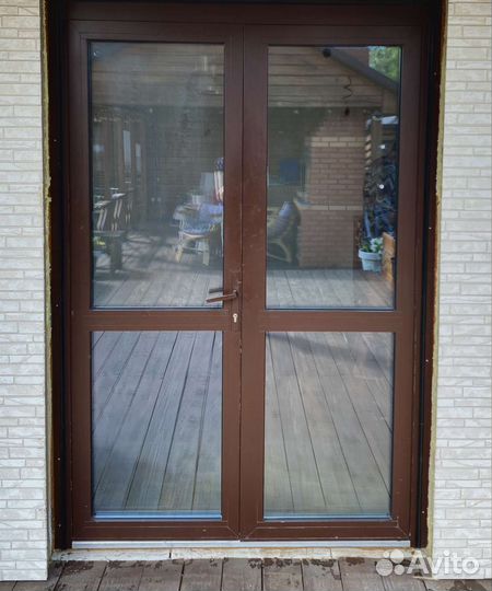 Дверь входная теплая, алюминиевая бу