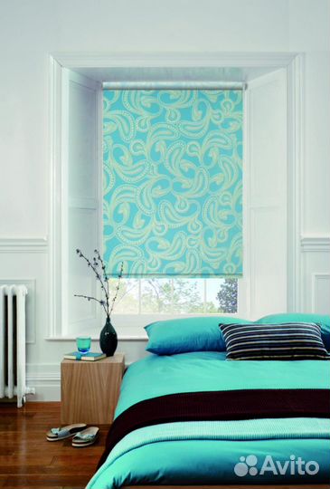 Жалюзи рулонные модель Каприз цвет морская волна