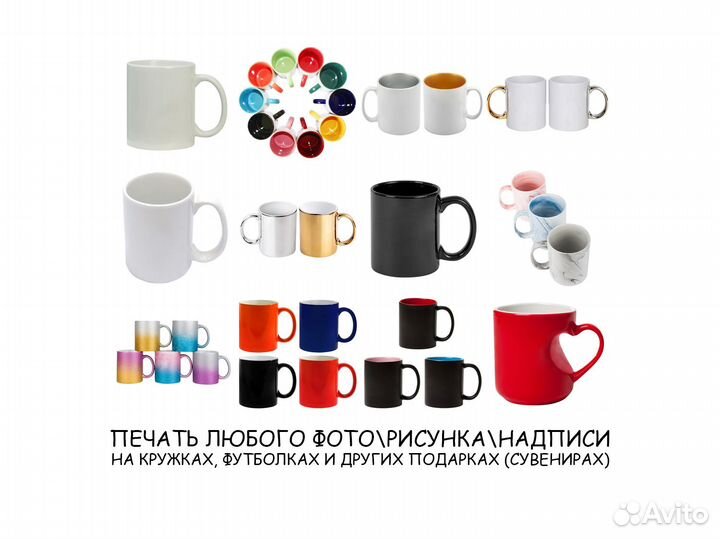 Печать фото\рисунков\надписей на кружках,футболках