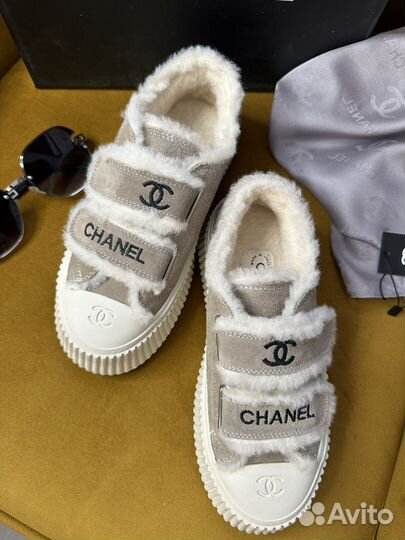 Кроссовки кеды Chanel натуральная замша