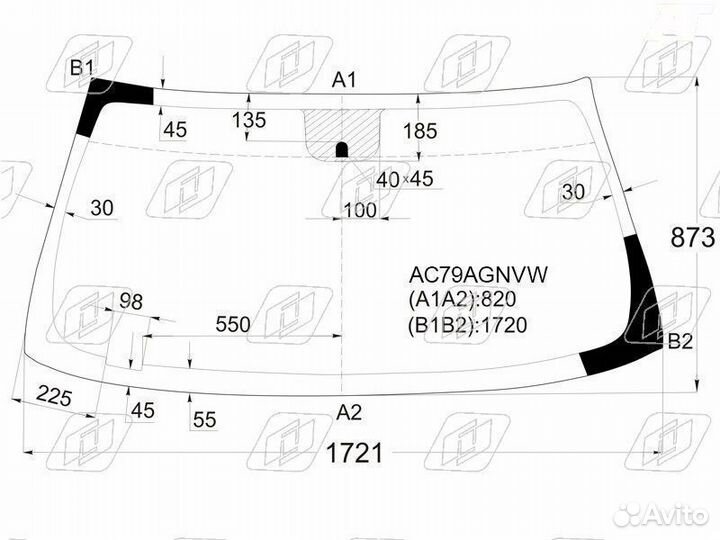 Стекло лобовое Chevrolet Tahoe с 2006 по 2014 гг