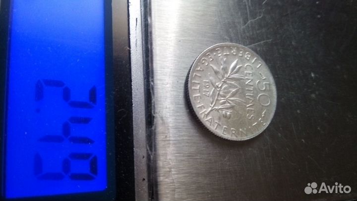 Монета республика франция(марианна) 1917 г.серебро