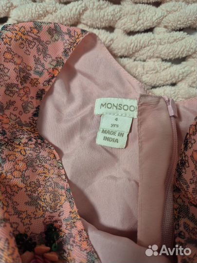 Платье летнее для девочки Monsoon, 4-5 лет